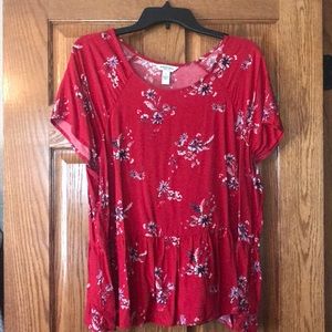 Red Floral Shirt